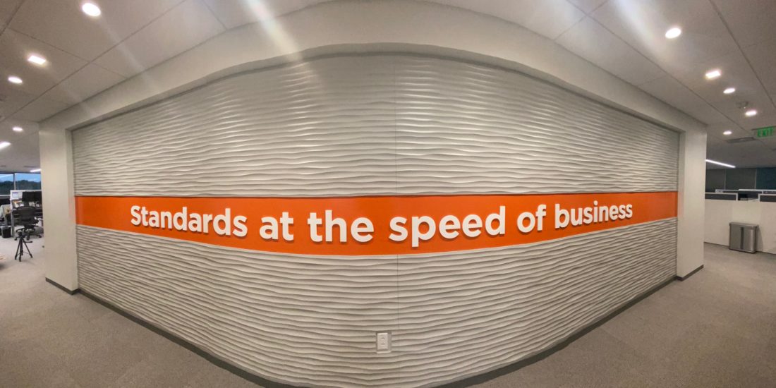 Custom MDF Board - Orange Vinyl - Pin mounted letters